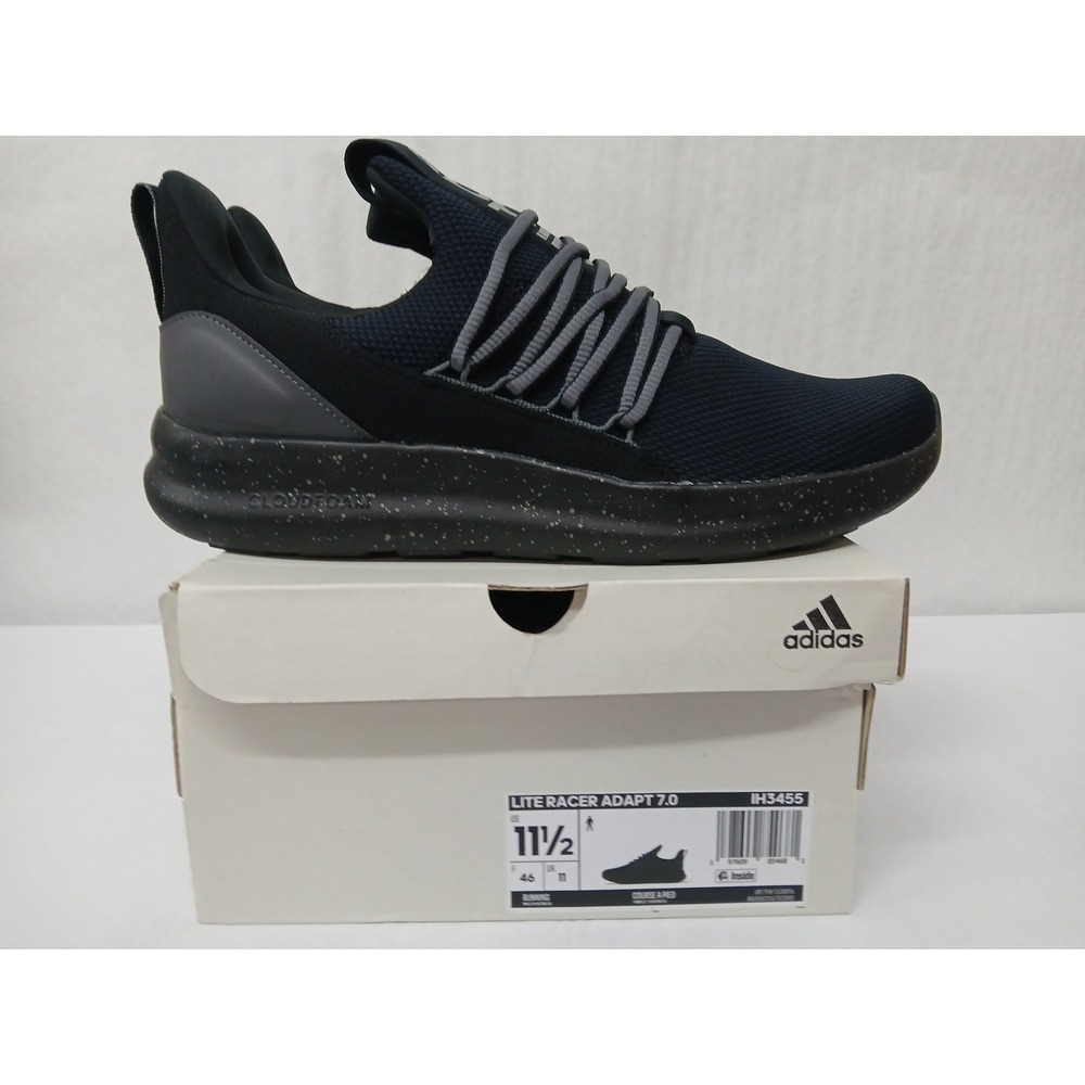 Adidas Lite Racer Adapt 7.0 Mens‎ Running Shoes Black IH3455 Size 11.5